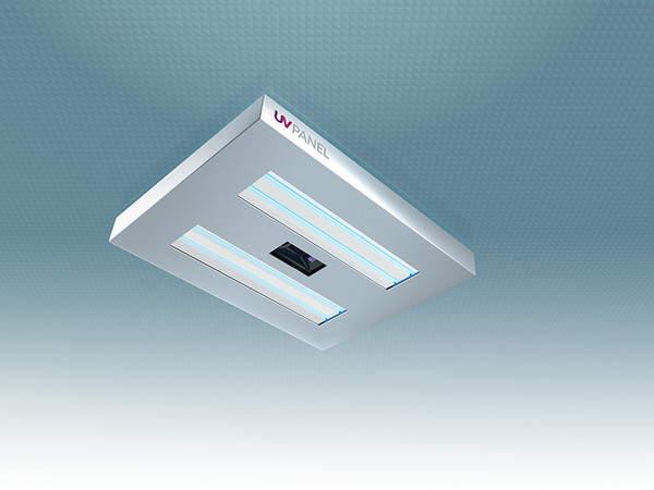 Das UV-Panel ist an der Kabinendecke angebracht und desinfiziert mithilfe von UV-C-Licht Raumluft und Oberflächen. Foto: © Uventions Das UV-Panel ist an der Kabinendecke angebracht und desinfiziert mithilfe von UV-C-Licht Raumluft und Oberflächen. Foto: © Uventions