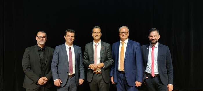 Der neue Vorstand von links nach rechts: Markus Burger, Udo Voigt, Alexis Gula, Andreas Peeters und Andreas Walburg. Foto: © Bundesverband des Schornsteinfegerhandwerks